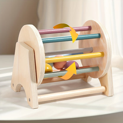 Rolling Wooden Drum Toy – Montessori Sensory Drum-Toyfetti