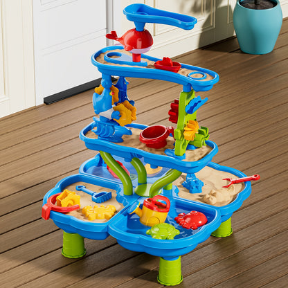 Water Table – 3-in-1 Outdoor Play Station with Pump, Basin & Sand Zone