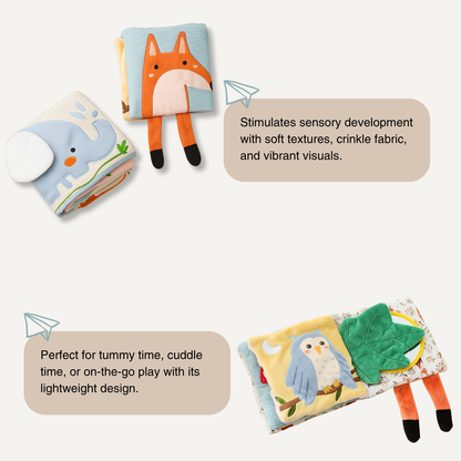 Elephant Sensory Soft Book – Plush Baby Learning Toy