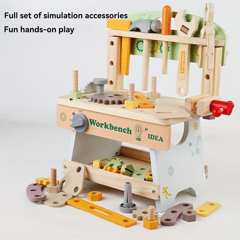 Wooden Tool Workbench – Montessori Construction Set-Toyfetti