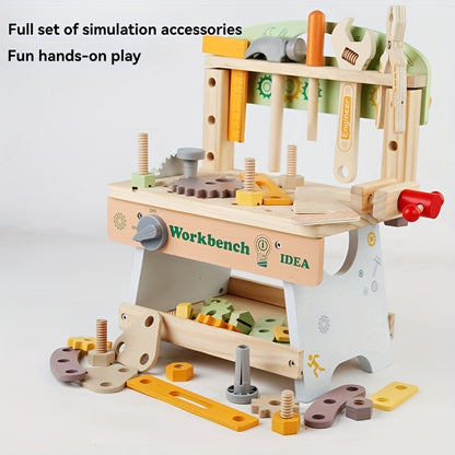 Wooden Tool Workbench – Montessori Construction Set-Toyfetti