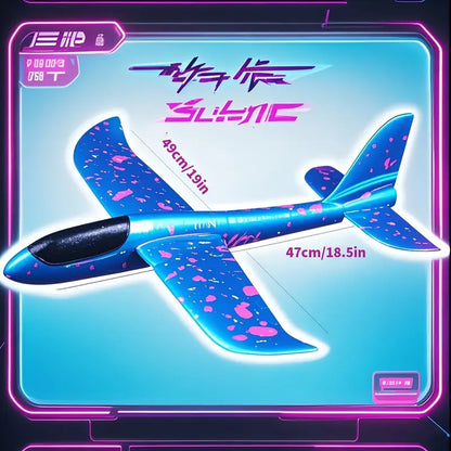 2-Pack Giant Foam Glider Planes — Red & Blue Boomerang Flying Toys for Kids & Adults