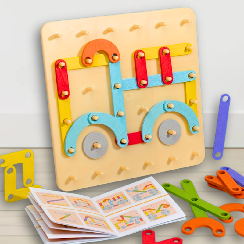 Creative Peg Puzzle – Montessori Wooden Toy for Kids-Toyfetti