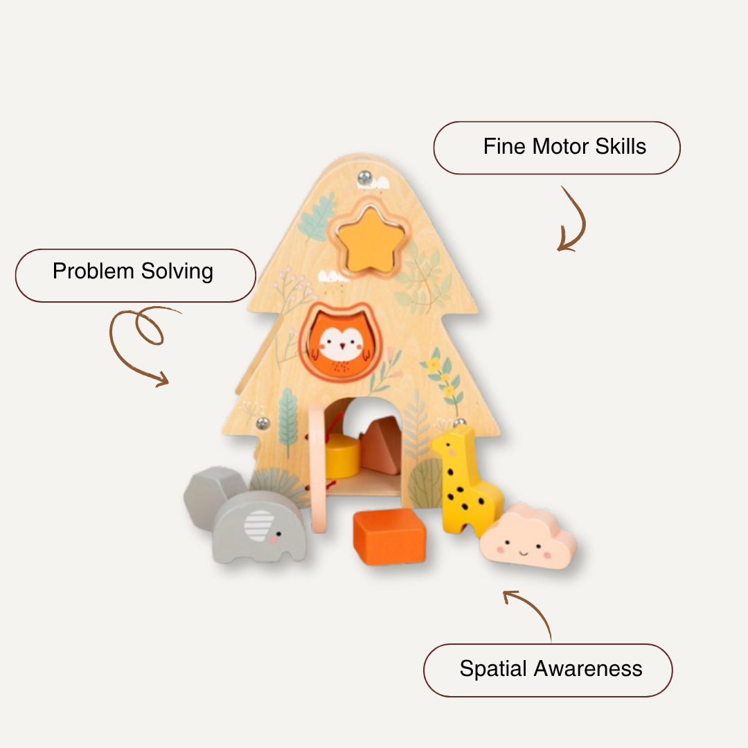 Wooden Tree House Sorter Tree House – Montessori Sorting Toy