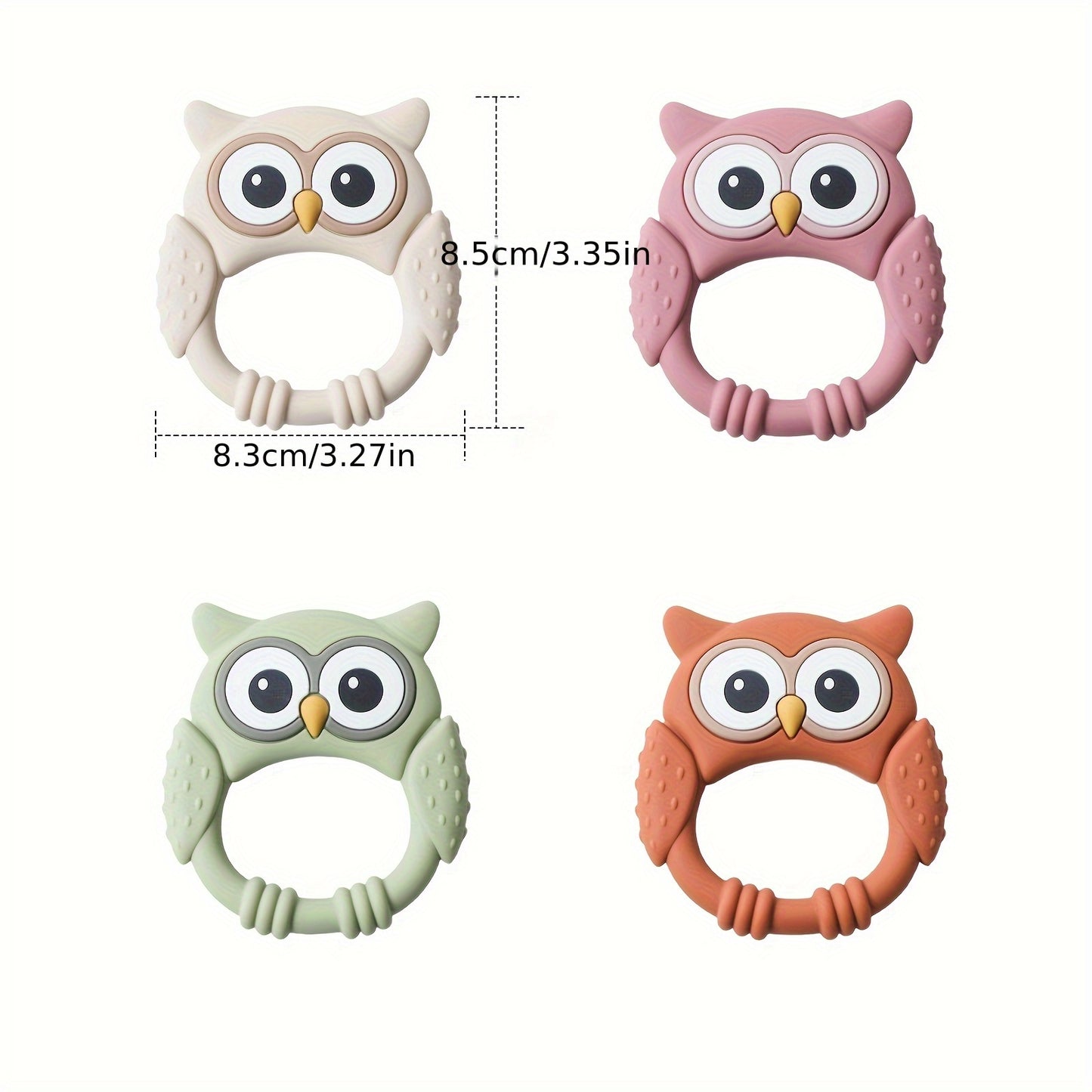 Owl Buddy Silicone Teether – Soothing Chew Toy for Babies-Toyfetti