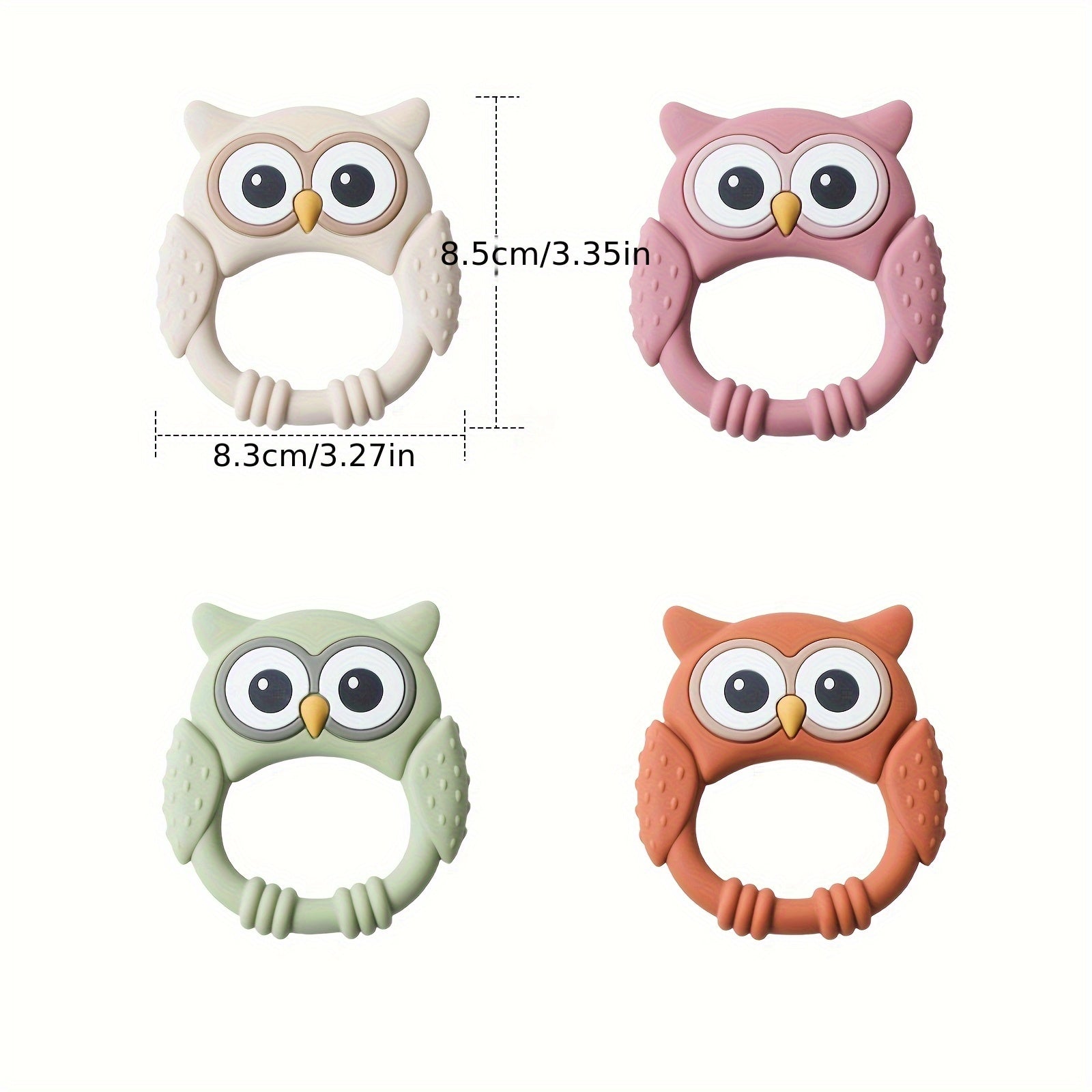 Owl Buddy Silicone Teether – Soothing Chew Toy for Babies-Toyfetti