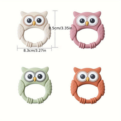 Owl Buddy Silicone Teether – Soothing Chew Toy for Babies-Toyfetti