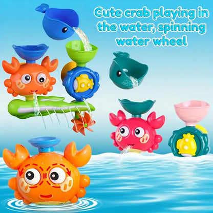 Interactive Suction Cup Bath Toy Set — Crab, Fish & Spinners for Water Play