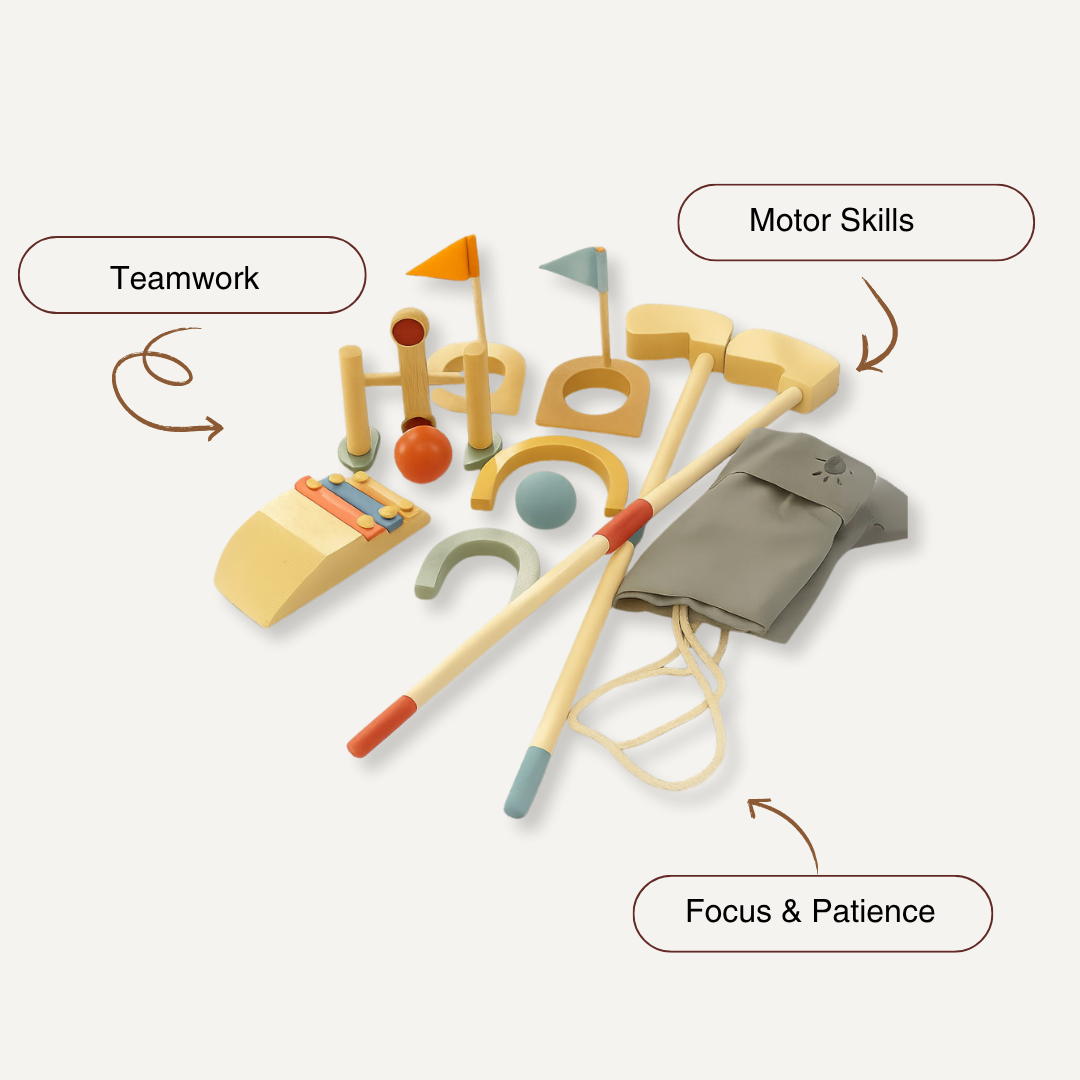 Little Pro Golf Club – 15-Piece Wooden Golf Set for Kids