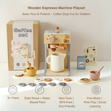 Title Mini Barista Wooden Coffee Maker Playset – Pretend Espresso Machine