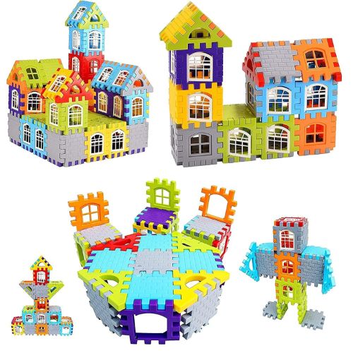 Toyfetti’s House Building Blocks – Creative Architecture Toy for Kids lets children assemble colorful, interlocking pieces into houses, towers, robots, and more—an ideal educational set for imaginative play.
