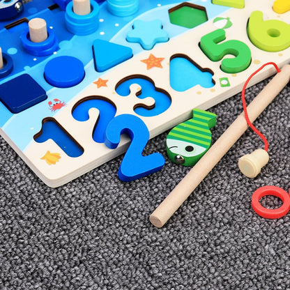 Woody – Montessori Wooden Activity Board for Counting, Letters & Shapes