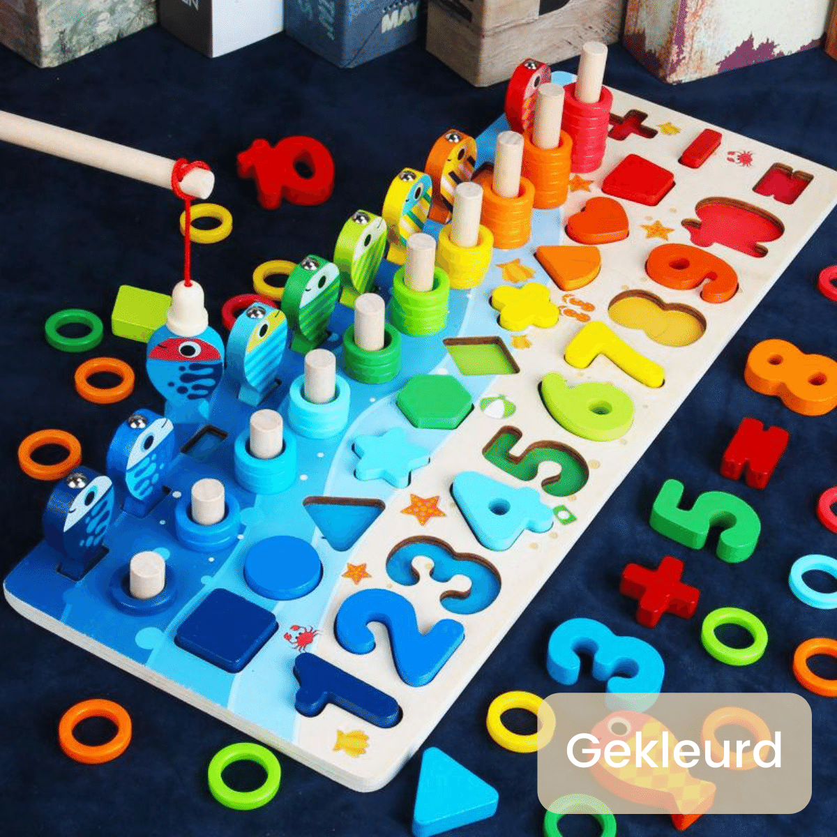 Woody – Montessori Wooden Activity Board for Counting, Letters & Shapes