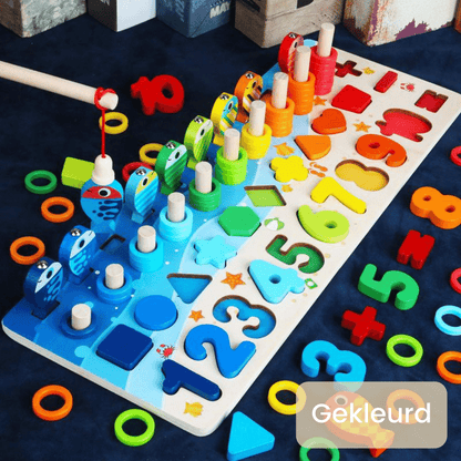 Woody – Montessori Wooden Activity Board for Counting, Letters & Shapes