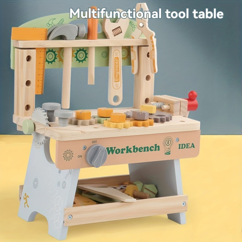 Wooden Tool Workbench – Montessori Construction Set-Toyfetti