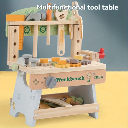 Wooden Tool Workbench – Montessori Construction Set-Toyfetti