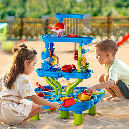 Water Table – 3-in-1 Outdoor Play Station with Pump, Basin & Sand Zone