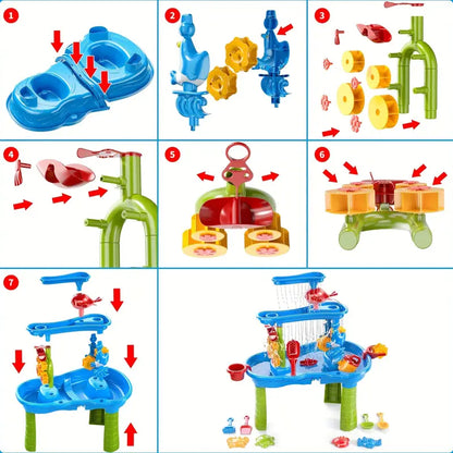 Water Table - Outdoor Water Table with Pump & Faucet – Summer Splash Play Set