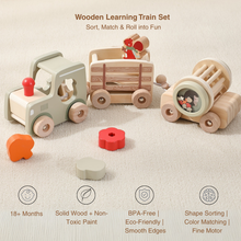 Wooden Train Puzzle Toy – Color & Shape Matching Squirrel