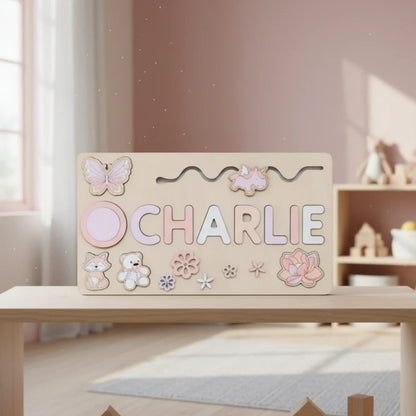 Toddlers Personalized Wooden Puzzle – Custom Name Learning