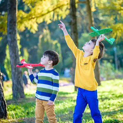 2-Pack Giant Foam Glider Planes — Red & Blue Boomerang Flying Toys for Kids & Adults