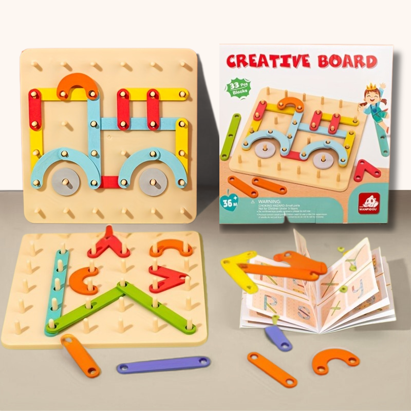 Creative Peg Puzzle – Montessori Wooden Toy for Kids-Toyfetti
