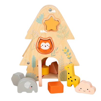 Wooden Tree House Sorter Tree House – Montessori Sorting Toy-Toyfetti