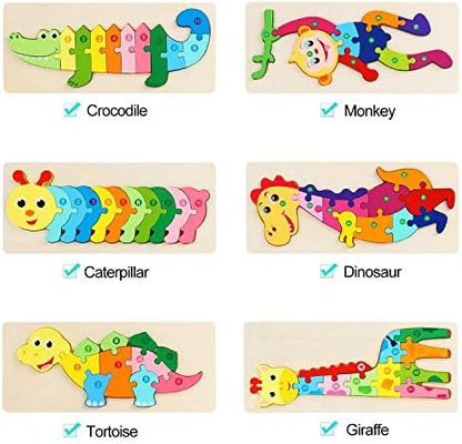 Animal Puzzle Set – Montessori Wooden Learning Toys for Toddlers