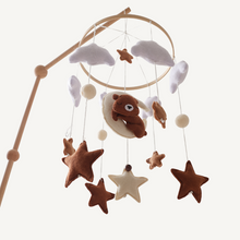 Felt Bear Crib Mobile – Soft Clouds, Stars & Moon Hanging Toy-Toyfetti