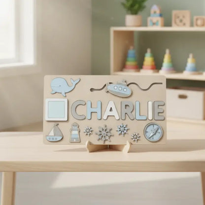 Toddlers Personalized Wooden Puzzle – Custom Name Learning
