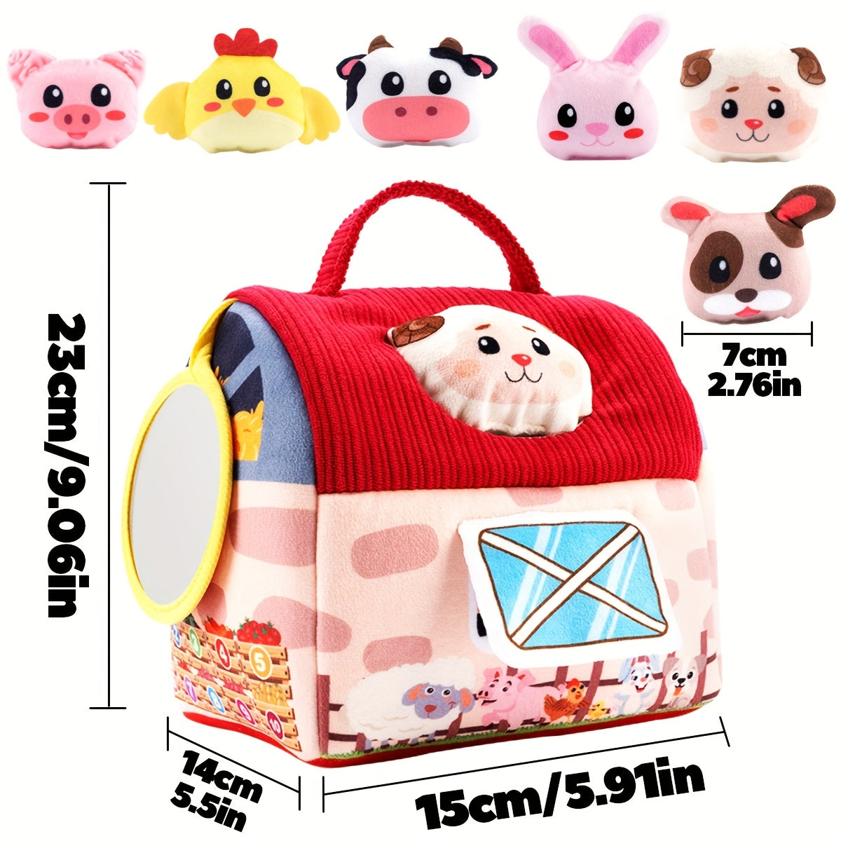 Surprise Farmhouse Sensory Barn – Soft Baby Activity Toy with Crinkle, Rattle & Animal Friends-Toyfetti