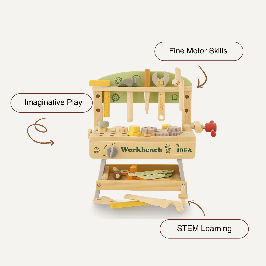 Wooden Tool Workbench – Montessori Construction Set