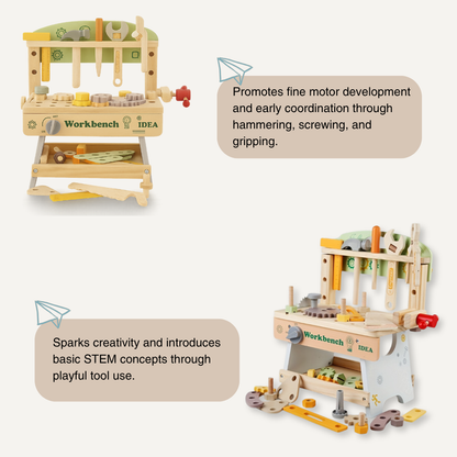 Wooden Tool Workbench – Montessori Construction Set