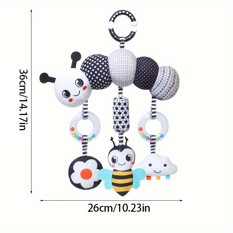 Black & White Sensory Hanging Toy Set – Visual Focus & Fun for Newborns-Toyfetti