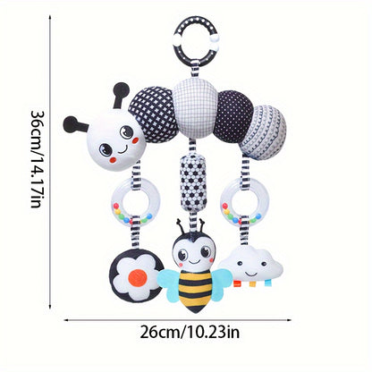 Black & White Sensory Hanging Toy Set – Visual Focus & Fun for Newborns-Toyfetti