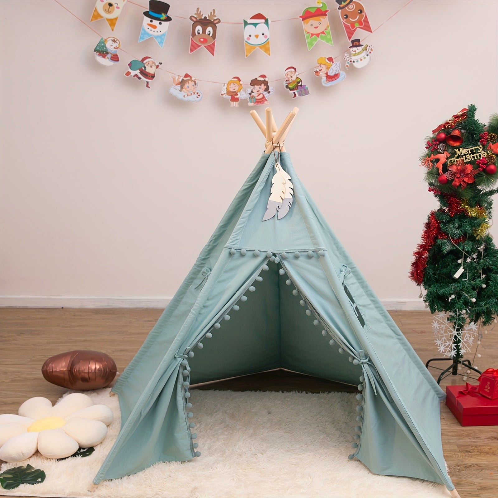 Cozy Canvas Teepee Tent – Indoor Cotton Playhouse for Kids-Toyfetti