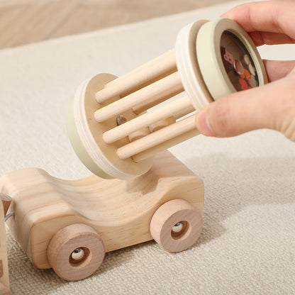 Wooden Train Puzzle Toy – Color & Shape Matching Squirrel-Toyfetti