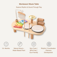 Montessori Music Table – Wooden Instrument Set for Toddlers