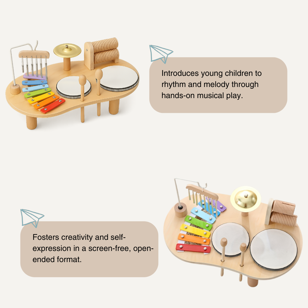 Montessori Music Table – Wooden Instrument Set for Toddlers
