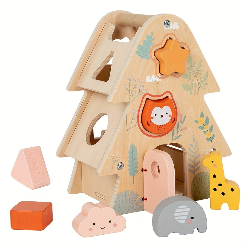 Wooden Tree House Sorter Tree House – Montessori Sorting Toy-Toyfetti