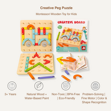 Creative Peg Puzzle – Montessori Wooden Toy for Kids