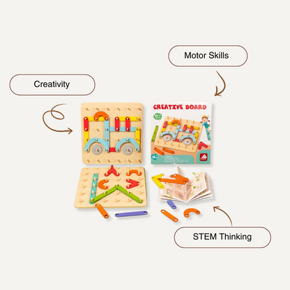 Creative Peg Puzzle – Montessori Wooden Toy for Kids