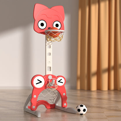 3-in-1 Kids Sports Center – Adjustable Basketball Hoop, Soccer Goal-Toyfetti
