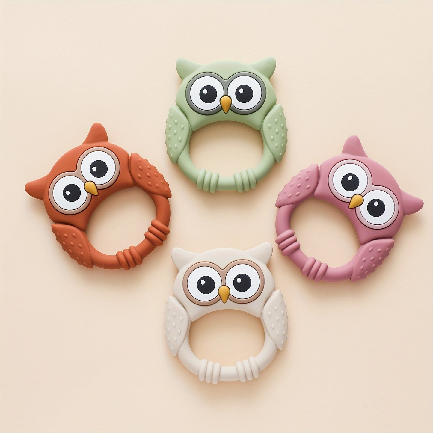 Owl Buddy Silicone Teether – Soothing Chew Toy for Babies-Toyfetti