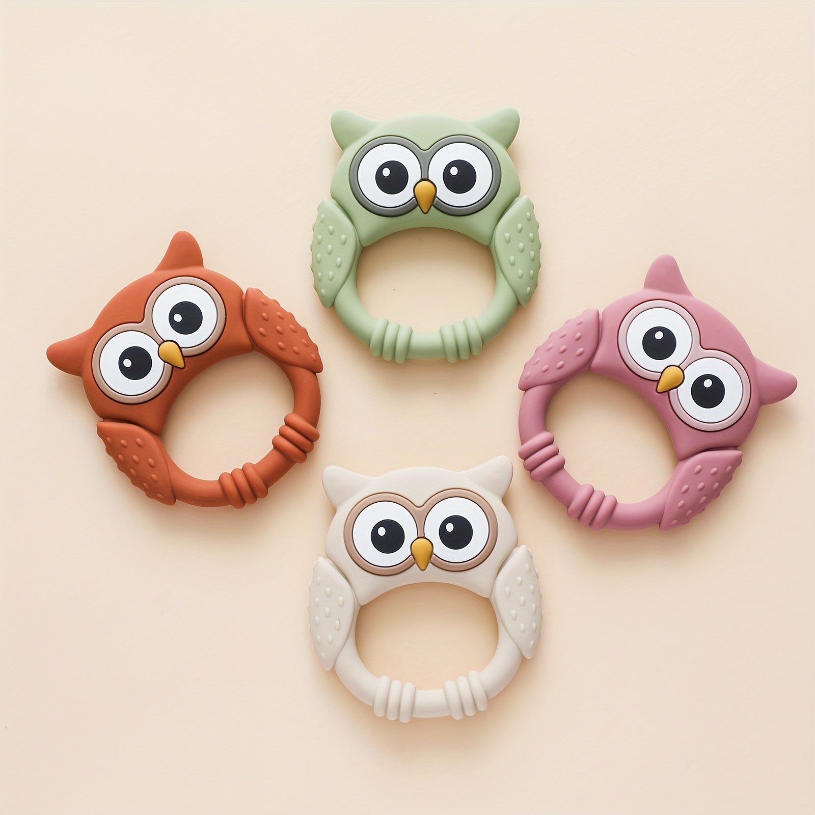 Owl Buddy Silicone Teether – Soothing Chew Toy for Babies-Toyfetti