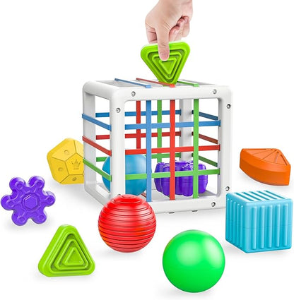 Montessori Sensory Sorting Cube – Textured Fun for Tactile Learning