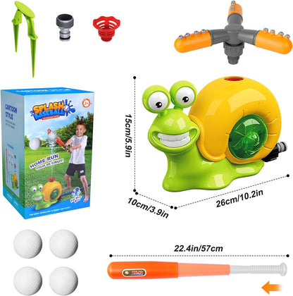 2-in-1 Snail Sprinkler & Water Baseball Toy – Water Fun Game