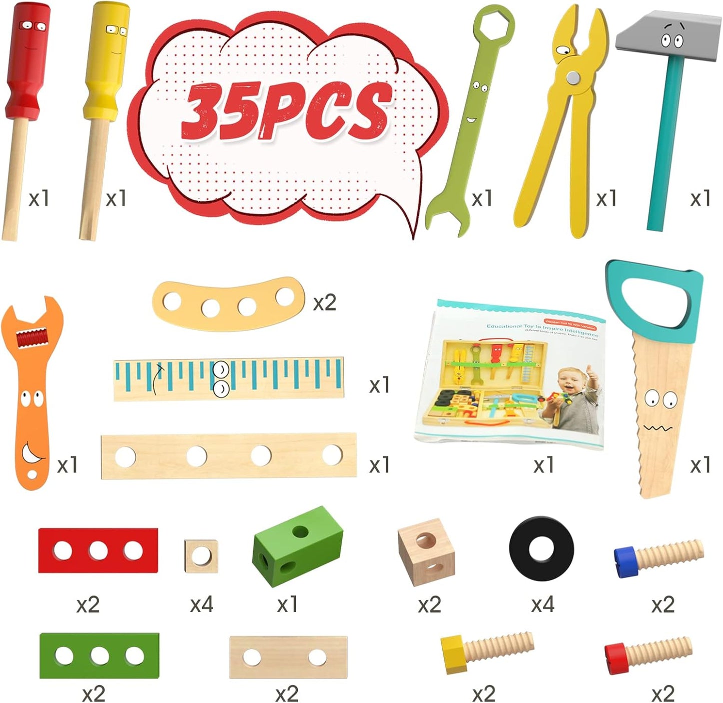 Toddlers Wooden Toolbox – Build Skills, Confidence & Joy Together!