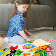 Large Montessori Vehicle Puzzles – 3-Piece Wooden Toddler Puzzle Set