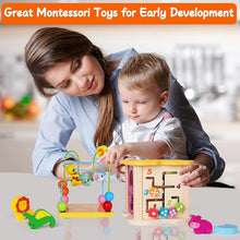 Montessori 6-in-1 Wooden Activity Cube – Multi-Skill Learning Toy for Toddlers